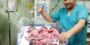 bayi kembar empat di Gaza