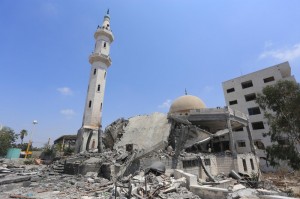 masjid di Gaza hancur