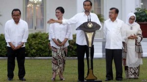 jokowi umumkan susunan kabinet