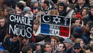 Aksi dukungan untuk Charlie Hebdo di Paris