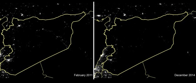 Syria night light satellite images