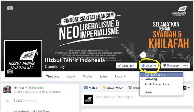 Fanspage FB hizbindonesia