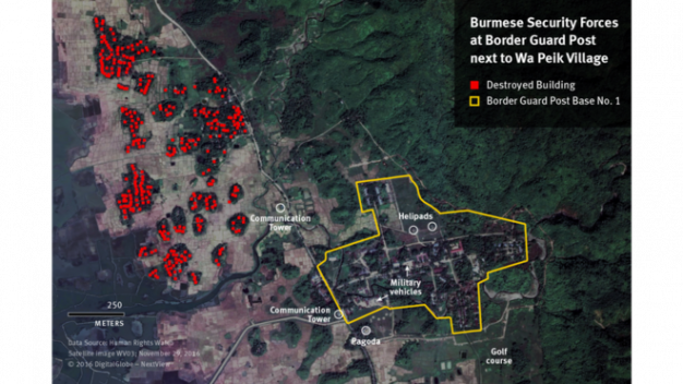 militer di dekat desa rohingya