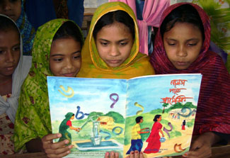 girls-bangladesh-read-book-safe-water